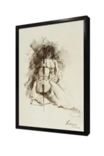 Çello Çalan Adam | Kanvas Tablo | Cam Tablo | Mdf Tablo | B11007 - Görsel 4