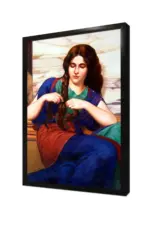 Saçıyla Oynayan Kadın | Kanvas Tablo | Cam Tablo | Mdf Tablo | B13061 - Görsel 4