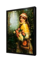 Çiçek Toplamış Kadın | Kanvas Tablo | Cam Tablo | Mdf Tablo | B13063 - Görsel 4