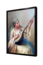Saz Çalan Kadın | Kanvas Tablo | Cam Tablo | Mdf Tablo | B13087 - Görsel 4