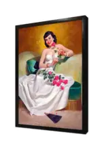 Gül Tutan Kadın | Kanvas Tablo | Cam Tablo | Mdf Tablo | B13343 - Görsel 4