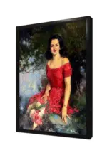 Oturan Kadın | Kanvas Tablo | Cam Tablo | Mdf Tablo | B13363 - Görsel 4