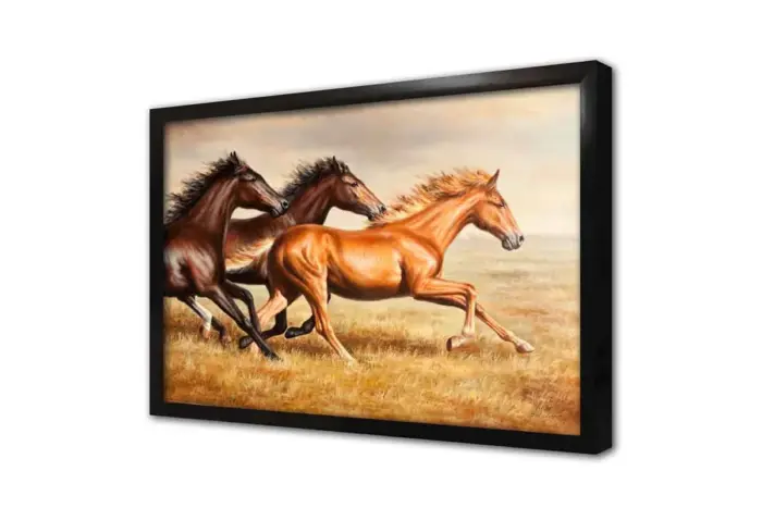 Koşan Üçlü At | Kanvas Tablo | Cam Tablo | Mdf Tablo | B15002 - Görsel 4