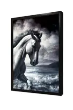 Beyaz At Portre | Kanvas Tablo | Cam Tablo | Mdf Tablo | B15021 - Görsel 4