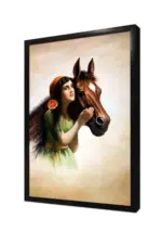 At Seven Yeşilli Kadın | Kanvas Tablo | Cam Tablo | Mdf Tablo | B15025 - Görsel 4