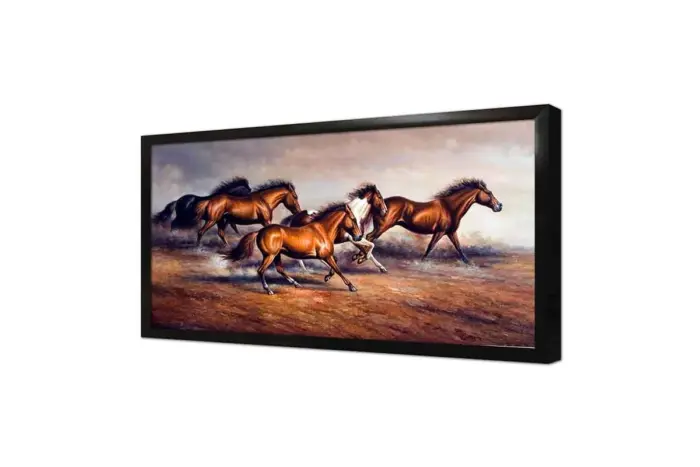 Koşan Kahvrerengi At Sürüsü | Kanvas Tablo | Cam Tablo | Mdf Tablo | B15048 - Görsel 4