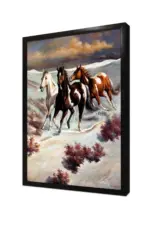 Karda Koşan Atlar | Kanvas Tablo | Cam Tablo | Mdf Tablo | B15050 - Görsel 4