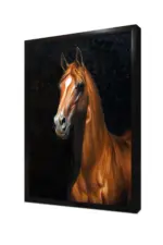 Siyah Fonda Kahverengi Yeleli At | Kanvas Tablo | Cam Tablo | Mdf Tablo | B15063 - Görsel 4
