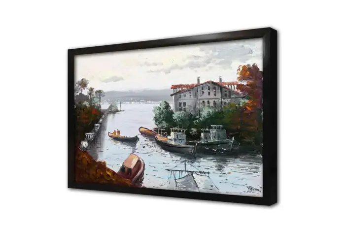 İstanbul Beyaz Yalı Ve Tekneler | Kanvas Tablo | Cam Tablo | Mdf Tablo | B16177 - Görsel 4
