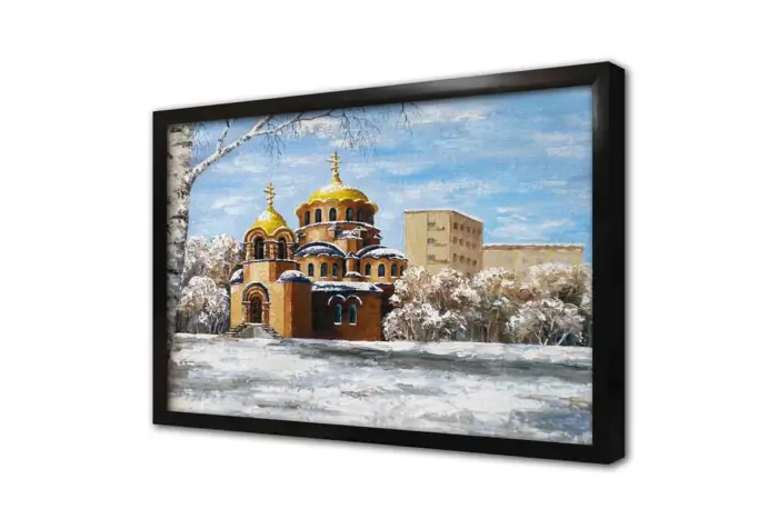 Kubbeli Camii Ve Kar | Kanvas Tablo | Cam Tablo | Mdf Tablo | B17032 - Görsel 4