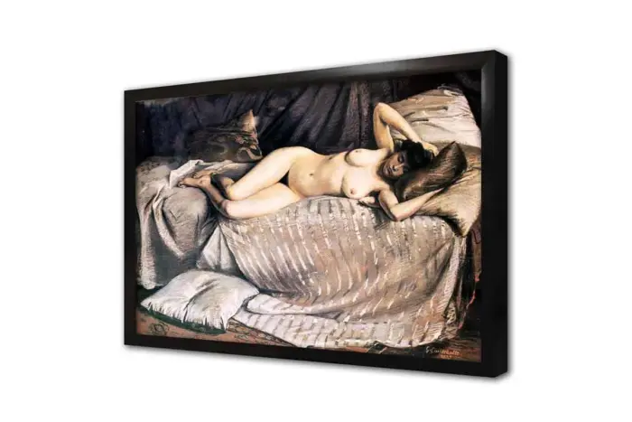 Naked Woman Lying On A Couch | Kanvas Tablo | Cam Tablo | Mdf Tablo | B19082 - Görsel 4