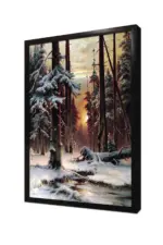 Karlar Altında Kalmış Orman Manzara | Kanvas Tablo | Cam Tablo | Mdf Tablo | B20001 - Görsel 4