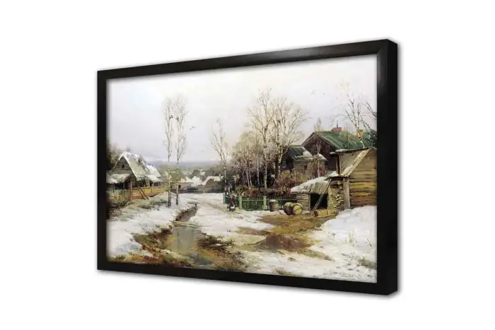 Karlar Altında Kalmış Kulübeler | Kanvas Tablo | Cam Tablo | Mdf Tablo | B20068 - Görsel 4