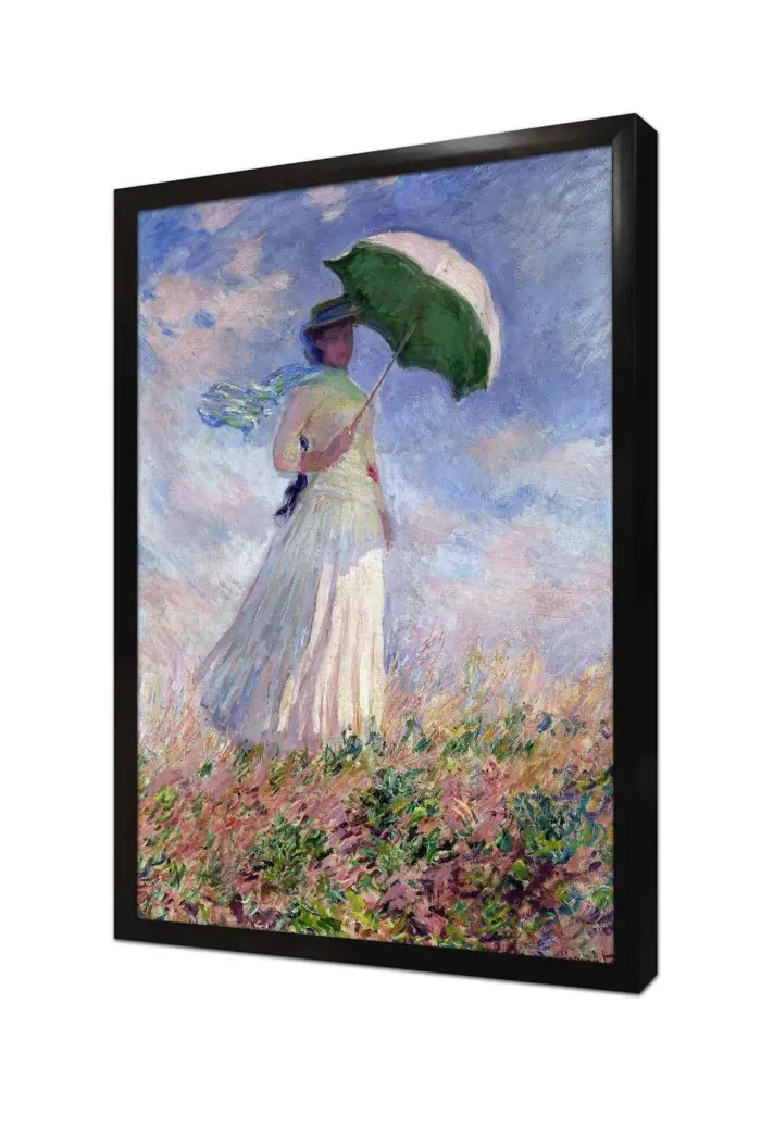 Woman With A Parasol Facing Left | Kanvas Tablo | Cam Tablo | Mdf Tablo | B22094 - Görsel 4