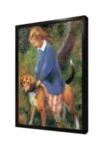 Lenna With Rabbit Hound | Kanvas Tablo | Cam Tablo | Mdf Tablo | B22439 - Görsel 4
