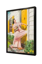 Elbisesi Kapıya Sıkışmış Kadın | Kanvas Tablo | Cam Tablo | Mdf Tablo | B22580 - Görsel 4