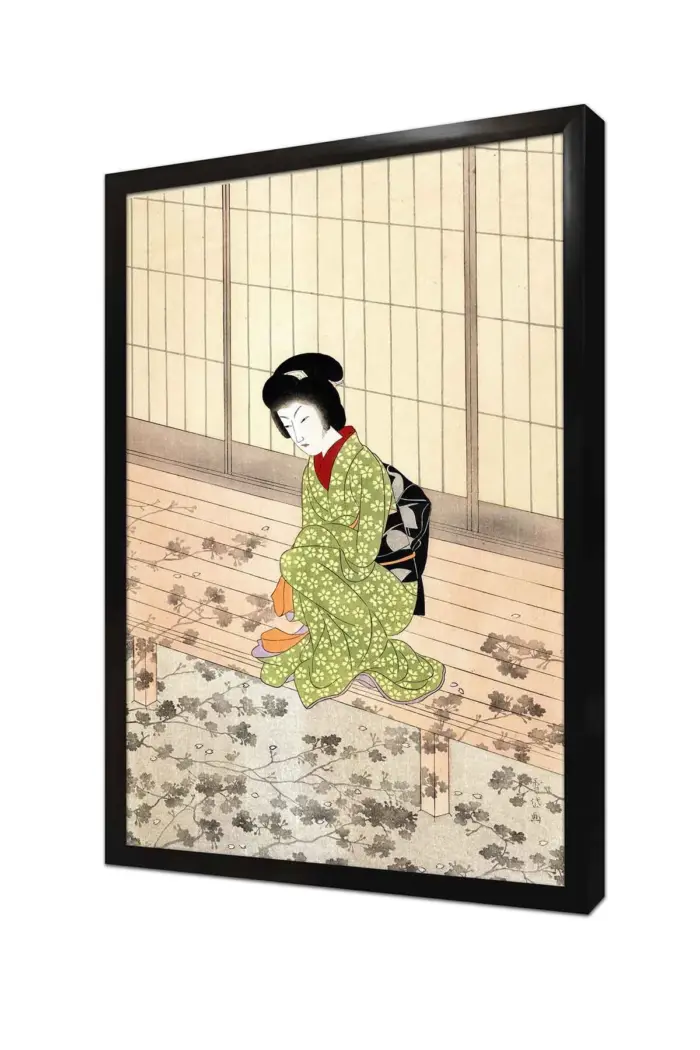 Oturan Japon Kadın | Kanvas Tablo | Cam Tablo | Mdf Tablo | B31001 - Görsel 4