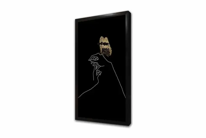 Eller Ve Kelebek Line Art | Kanvas Tablo | Cam Tablo | Mdf Tablo | B33012 - Görsel 3