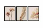 Çiçek Üçlü Kanvas Tablo | Cam Tablo | Mdf Tablo Seti | B33136 - Görsel 12