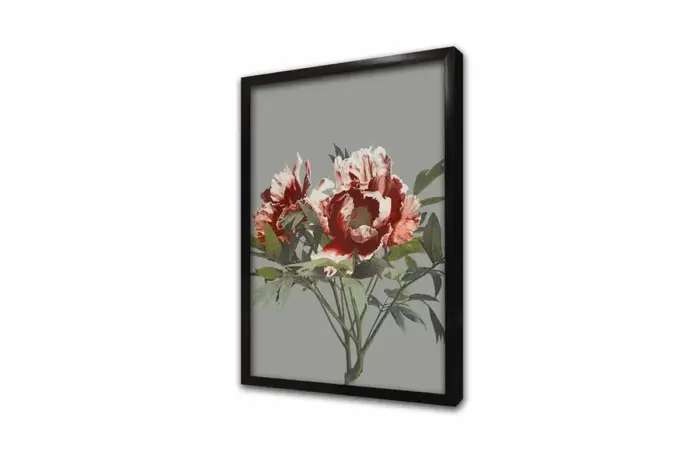 Gri Zemin Pembe Çiçekler Üçlü Kanvas Tablo | Cam Tablo | Mdf Tablo Seti | B33145 - Görsel 15