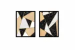 Sarı Siyah Soyut İkili Kanvas Tablo | Cam Tablo | Mdf Tablo Seti | B33148 - Görsel 9
