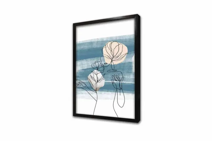 Line Art Kadın Silüeti Üçlü Kanvas Tablo | Cam Tablo | Mdf Tablo Seti | B33165 - Görsel 13