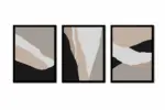 Minimalist Soyut Üçlü Kanvas Tablo | Cam Tablo | Mdf Tablo Seti | B33177 - Görsel 12