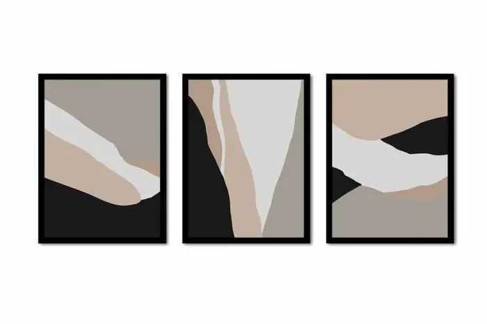 Minimalist Soyut Üçlü Kanvas Tablo | Cam Tablo | Mdf Tablo Seti | B33177 - Görsel 12