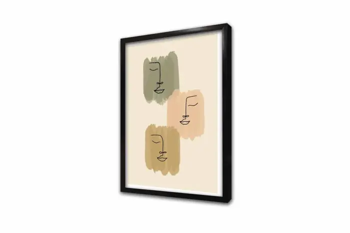 Line Art Yüzler | Kanvas Tablo | Cam Tablo | Mdf Tablo | B33184 - Görsel 4