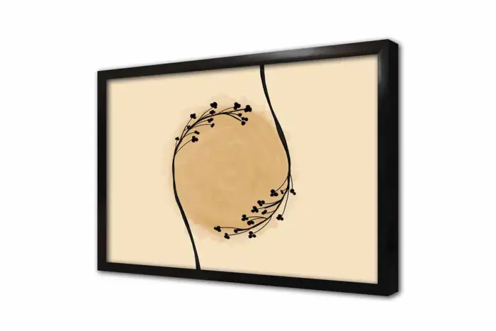 Minimalist Siyah Çiçekler Ve Güneş | Kanvas Tablo | Cam Tablo | Mdf Tablo | B33186 - Görsel 4
