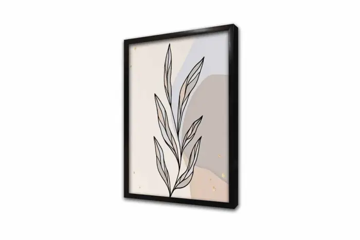 Line Art Yaprak | Kanvas Tablo | Cam Tablo | Mdf Tablo | B33189 - Görsel 4
