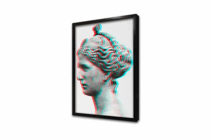 Mavi Kırmızı Efekt Heykel | Kanvas Tablo | Cam Tablo | Mdf Tablo | B33199 - Görsel 4