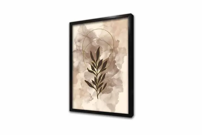 Altın Ve Kahve Yapraklar Üçlü Kanvas Tablo | Cam Tablo | Mdf Tablo Seti | B33215 - Görsel 14