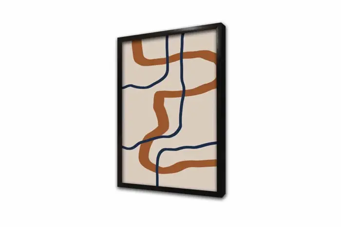 Turuncu Siyah Line Art Üçlü Kanvas Tablo | Cam Tablo | Mdf Tablo Seti | B33220 - Görsel 13