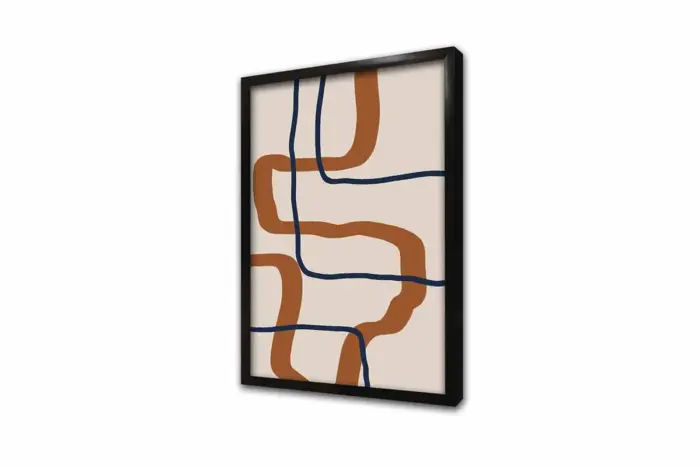 Turuncu Siyah Line Art Üçlü Kanvas Tablo | Cam Tablo | Mdf Tablo Seti | B33220 - Görsel 14
