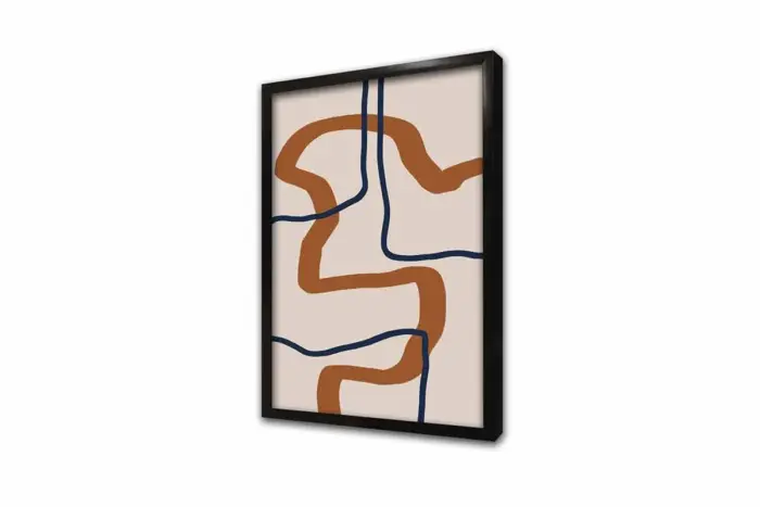 Turuncu Siyah Line Art Üçlü Kanvas Tablo | Cam Tablo | Mdf Tablo Seti | B33220 - Görsel 15