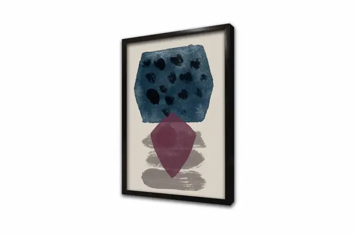 Mavi Ve Bordo Desenler Üçlü Kanvas Tablo | Cam Tablo | Mdf Tablo Seti | B33223 - Görsel 13