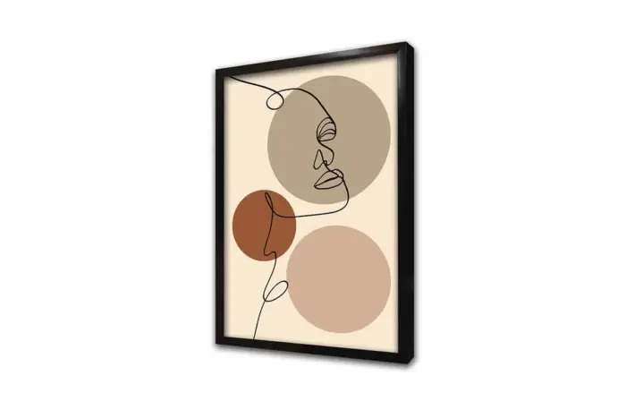 Line Art Kadın Yüzü | Kanvas Tablo | Cam Tablo | Mdf Tablo | B33225 - Görsel 11