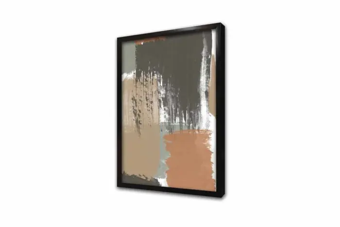 Haki Ve Kiremit Tonları Soyut İkili Kanvas Tablo | Cam Tablo | Mdf Tablo Seti | B33267 - Görsel 10