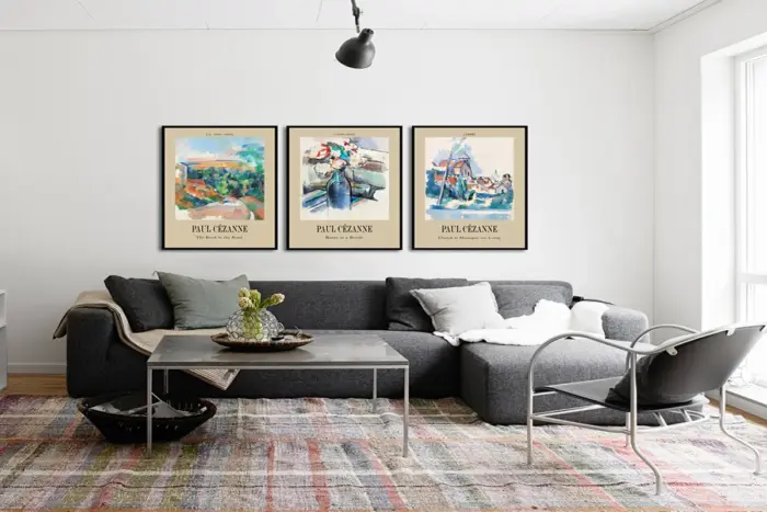 Paul Cezanne Eserleri Üçlü Kanvas Tablo | Cam Tablo | Mdf Tablo Seti | B33363 - Görsel 8