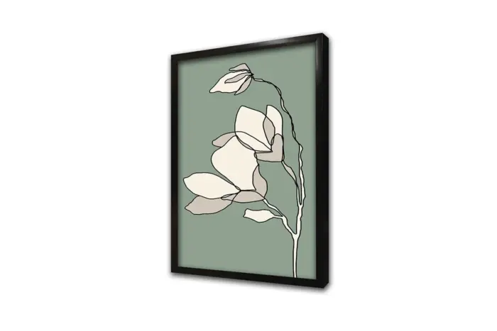 Modern Line Art Çiçekler Üçlü Kanvas Tablo | Cam Tablo | Mdf Tablo Seti | B33390 - Görsel 11