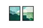 Modern Manzara İkili Kanvas Tablo | Cam Tablo | Mdf Tablo Seti | B33402 - Görsel 8