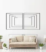 Yağlı Boya Dokulu Tablo Siyah Altın Gri İkili Set Altın Çerçeveli - Görsel 5